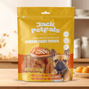 Jack PetPals chicken sweet potato bites dog treats 6 pack hanging clip strip display