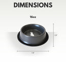 Matte gray stainless steel dog bowl with non-skid base