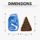 Cake slice and milk plush dog toy combo