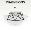 Single raised dog bowl feeder with modern geometric design