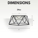 Single raised dog bowl feeder with modern geometric design