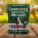 Country Living 6-inch beef gullet flats dog treats, 20-count natural single ingredient chews