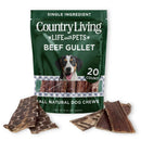 Country Living 6-inch beef gullet flats dog treats, 20-count natural single ingredient chews