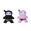 Ninja pink and black plush dog toy gift set on clip strip