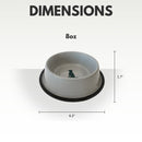 cool gray stainless steel dog bowl with dog print