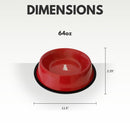 red stainless steel dog bowl with dog print design