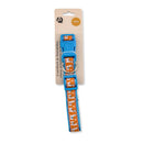 nylon dog collar with embroidered llama pattern