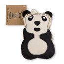 Panda-shaped canvas and jute dog chew toy