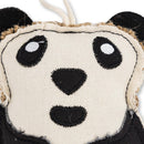 Panda-shaped canvas and jute dog chew toy
