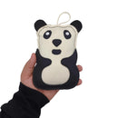 Panda-shaped canvas and jute dog chew toy