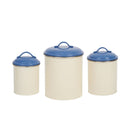 Pet food and treat storage canister set in French blue