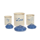 Pet food and treat storage canister set in French blue