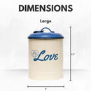 Pet food and treat storage canister set in French blue