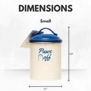 Pet food and treat storage canister set in French blue