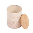 White swan and gold pet treat storage canister set