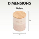 White swan and gold pet treat storage canister set