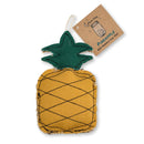 Pineapple-shaped canvas and jute dog chew toy