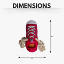 Pink and blue squeaking comfort plush sneaker dog toy set