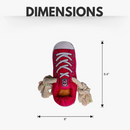 Pink and blue squeaking comfort plush sneaker dog toy set