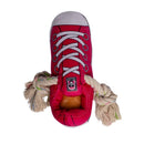 Pink squeaking comfort plush sneaker dog toy