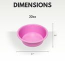 Powder coated stainless steel dog bowl with non-slip base, 32oz