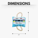 Retro cassette tape plush dog toy crinkle and squeaky dog toy