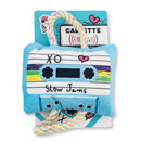 Retro cassette tape plush dog toy crinkle and squeaky dog toy