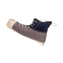 Shoe-shaped canvas and jute dog chew toy