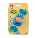 Candy inspired squeaky tennis ball dog toy 6 pack clip strip display