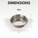 Stainless steel diamond textured dog bowl in rose quartz