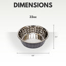 Hammered stainless steel dog bowl in black pearl finish