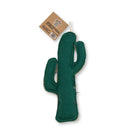 Cactus-shaped canvas and jute dog chew toy