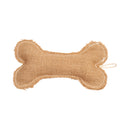 bone shaped dog chew toy made with jean leather jute