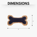 bone shaped dog chew toy made with jean leather jute