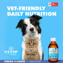 omega 3 liquid supplement for skin and coat health for pets