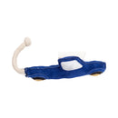Blue pickup truck dog toy made from vegan leather