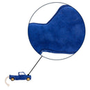 Blue pickup truck dog toy made from vegan leather