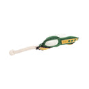 Green tractor dog toy made from vegan leather