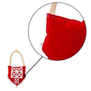 Durable vegan leather dog chew toy shaped like a red barn