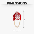 Durable vegan leather dog chew toy shaped like a red barn