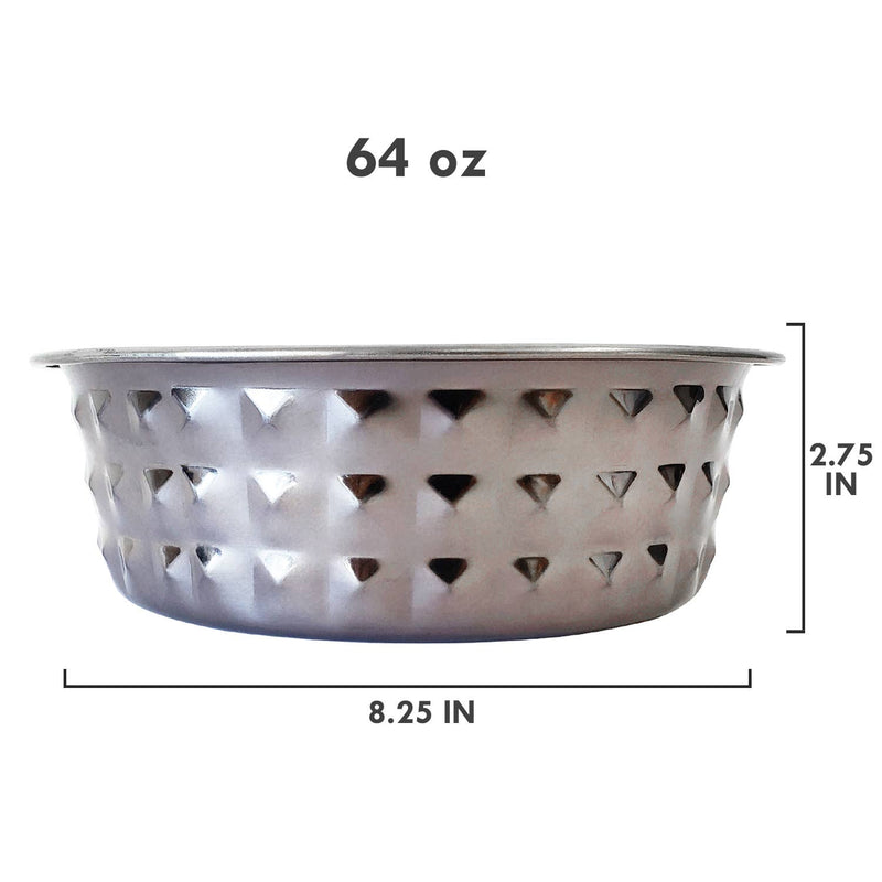 Black Pearl Eco-Chic Hammered Stainless Steel Dog Bowl