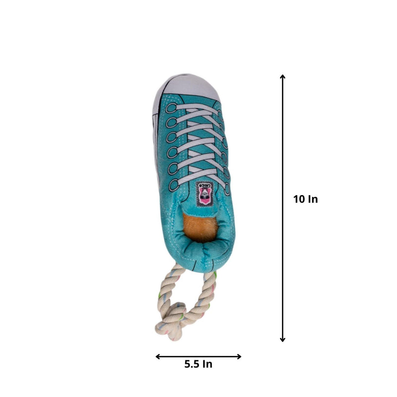Squeaking Comfort Plush Sneaker Dog Toy Set (Pink and Blue)