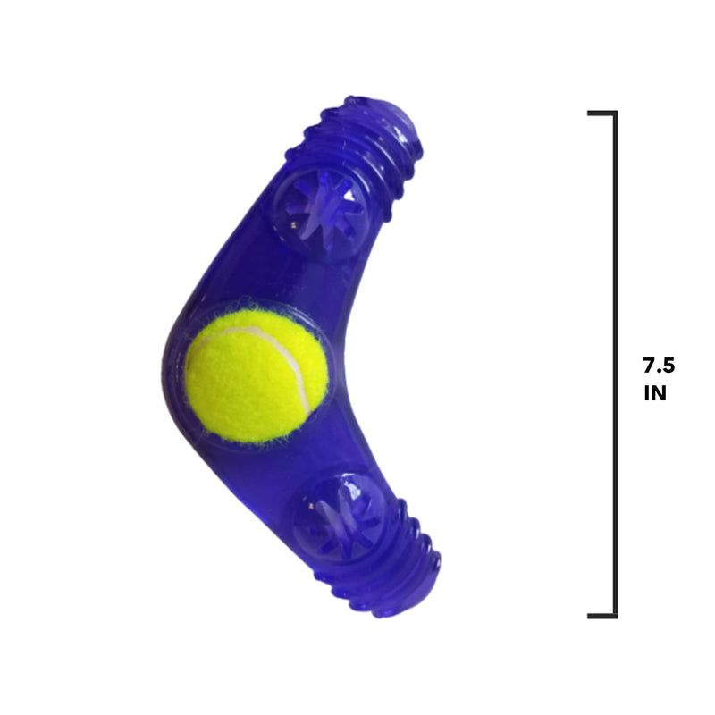 Eco-Friendly TPR Tennis Ball Squeak Boomerang Dog Toy