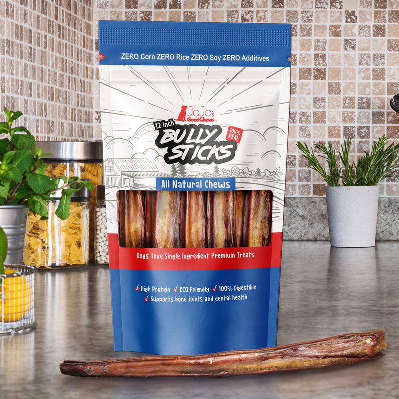 All-Natural Beef Bully Stick Dog Treats - 12" Jumbo (2-Pack)