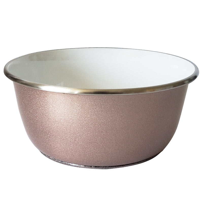DUROBOLZ Deep Bowl with Rubber Bottom and Paw Print - Stainless Steel - Rose Gold
