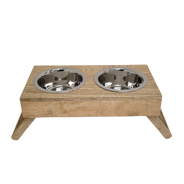 Raised Dog Feeder for Small Pet Rustic Bowl Stand Raised Dog Bowl