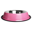 Eco-friendly Non Skid Ribbed Cat & Dog Bowl (Pink)