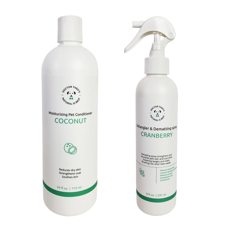 Set of Dr. Theo USA Made Pet Conditioner & Detangler Spray