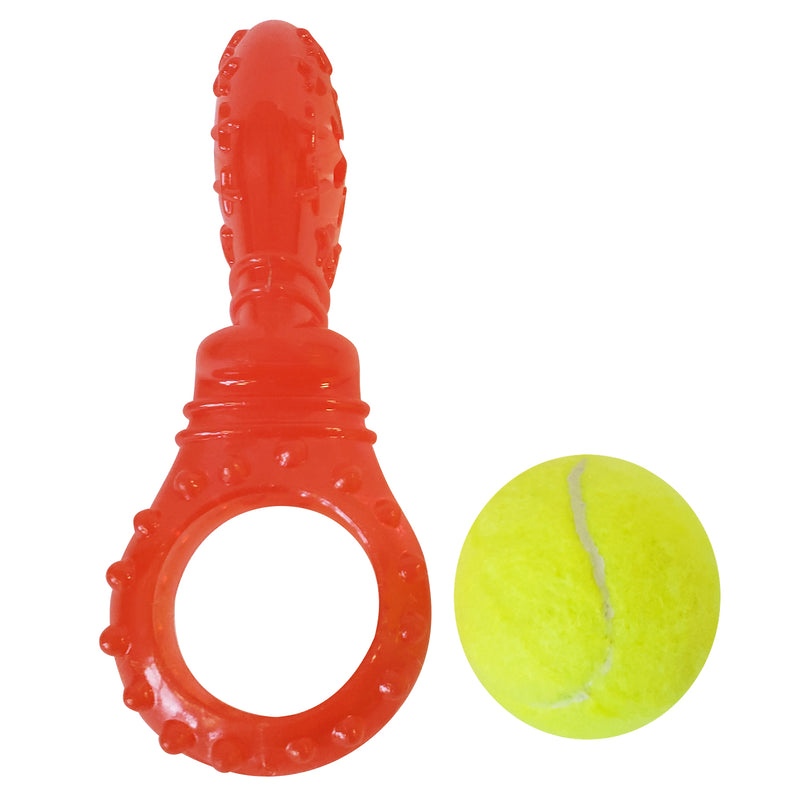 Eco-Friendly Squeaky TPR Tennis Ball Dog Toy with Treat Fill