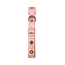 Nylon Collar for Dogs with Embroidered Pink Donut Design